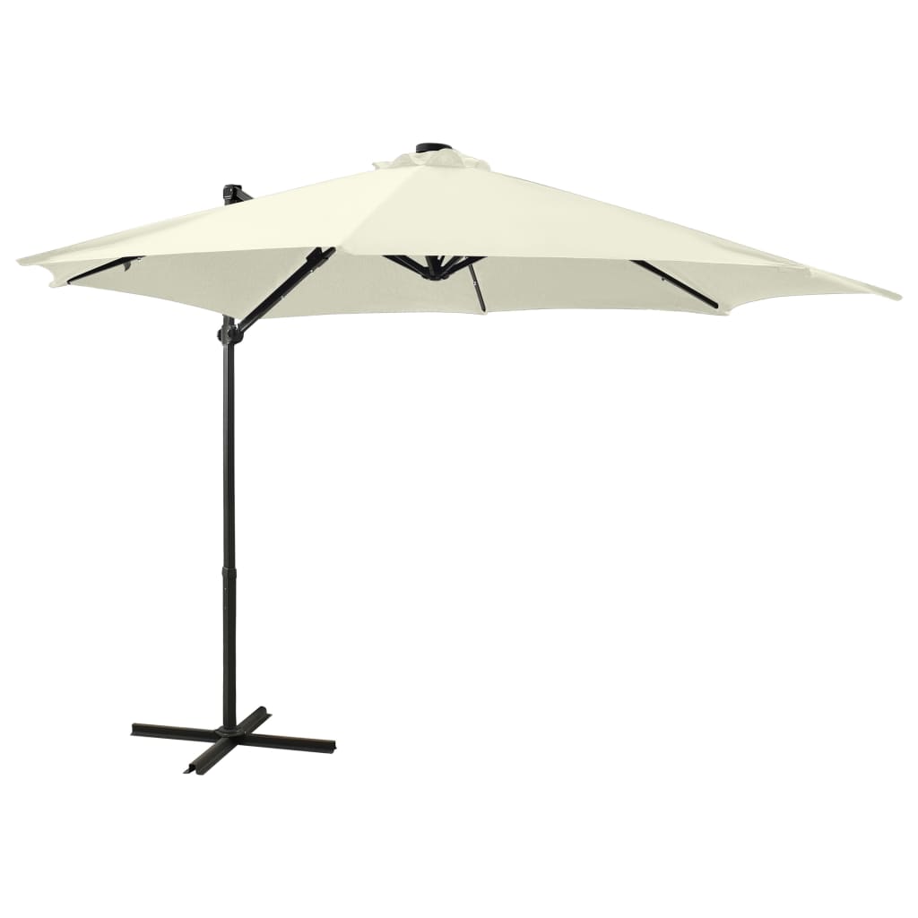 Cantilever Umbrella with Pole and LED Lights Sand 300 cm - Sid & Sam