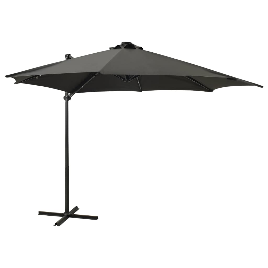 Cantilever Umbrella with Pole and LED Lights Anthracite 300 cm - Millennium Furniture