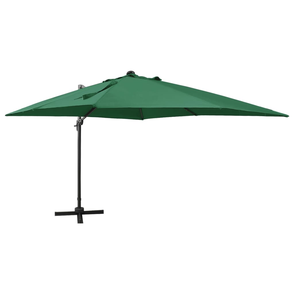 Cantilever Umbrella with Pole and LED Lights Green 300 cm - R and M Furniture