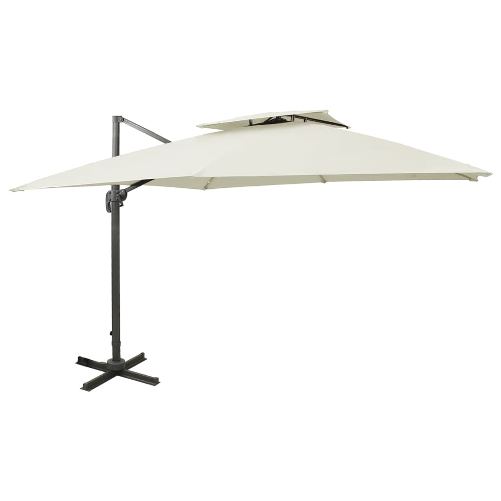 Cantilever Umbrella with Double Top 300x300cm Sand - Style and Chic