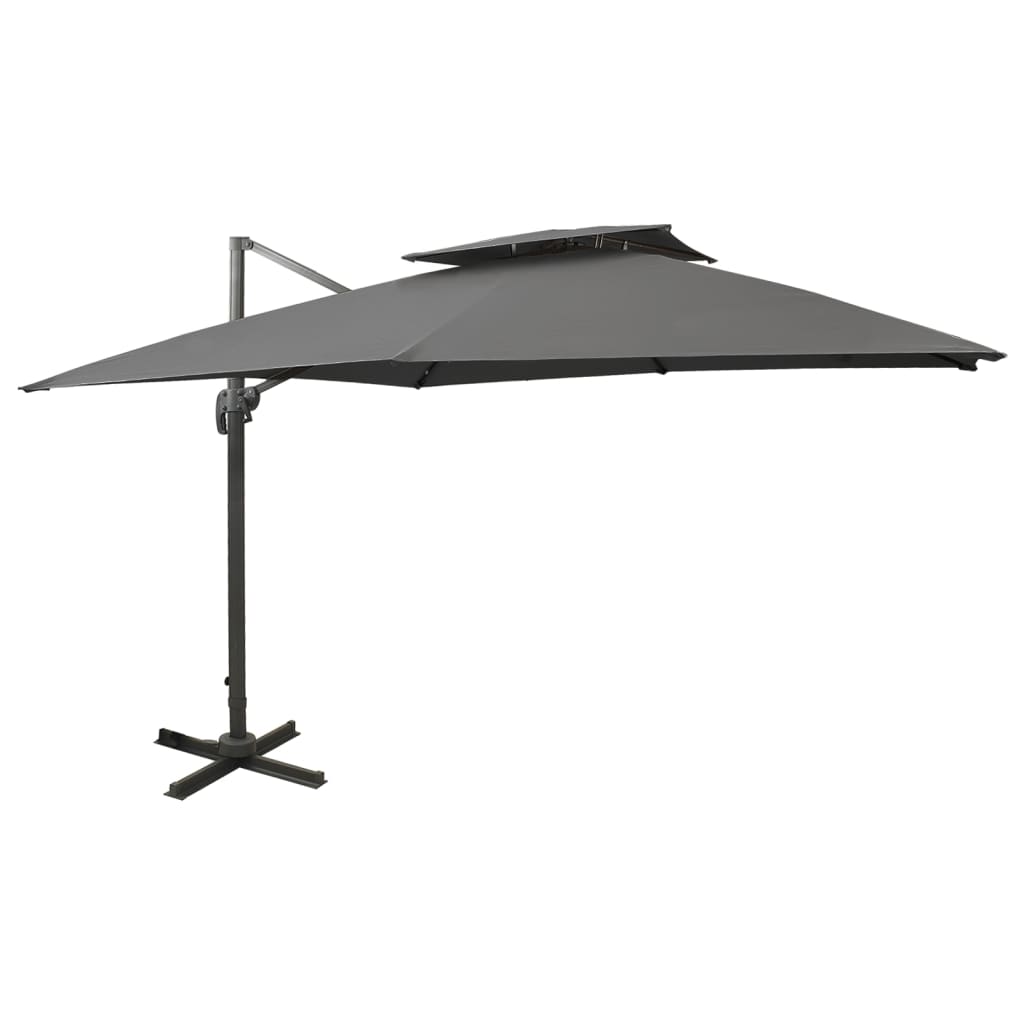Cantilever Umbrella with Double Top 300x300 cm Anthracite - All Things Good