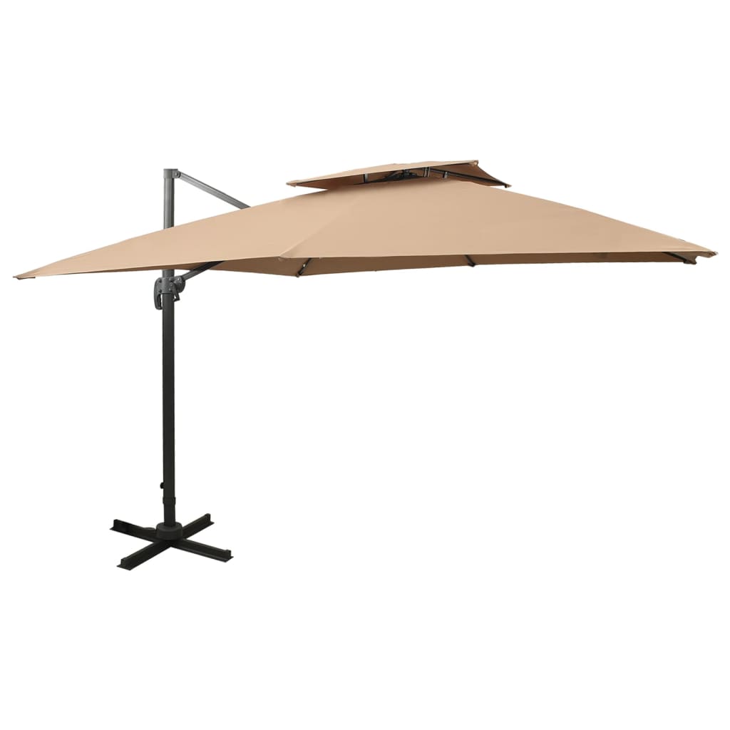 Cantilever Umbrella with Double Top 300x300 cm Taupe - Tyrell & Tyrell