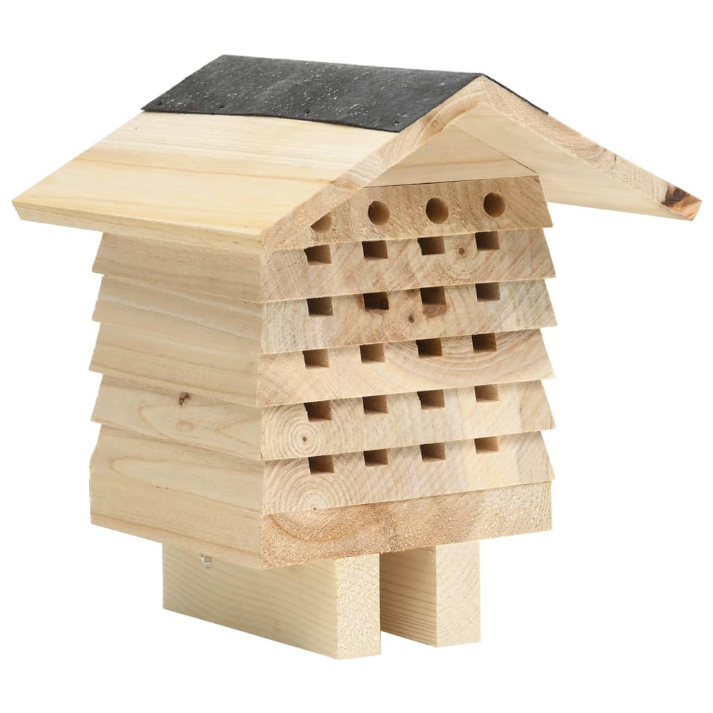 Bee Hotel Solid Firwood 22x20x20 cm - Design Hut