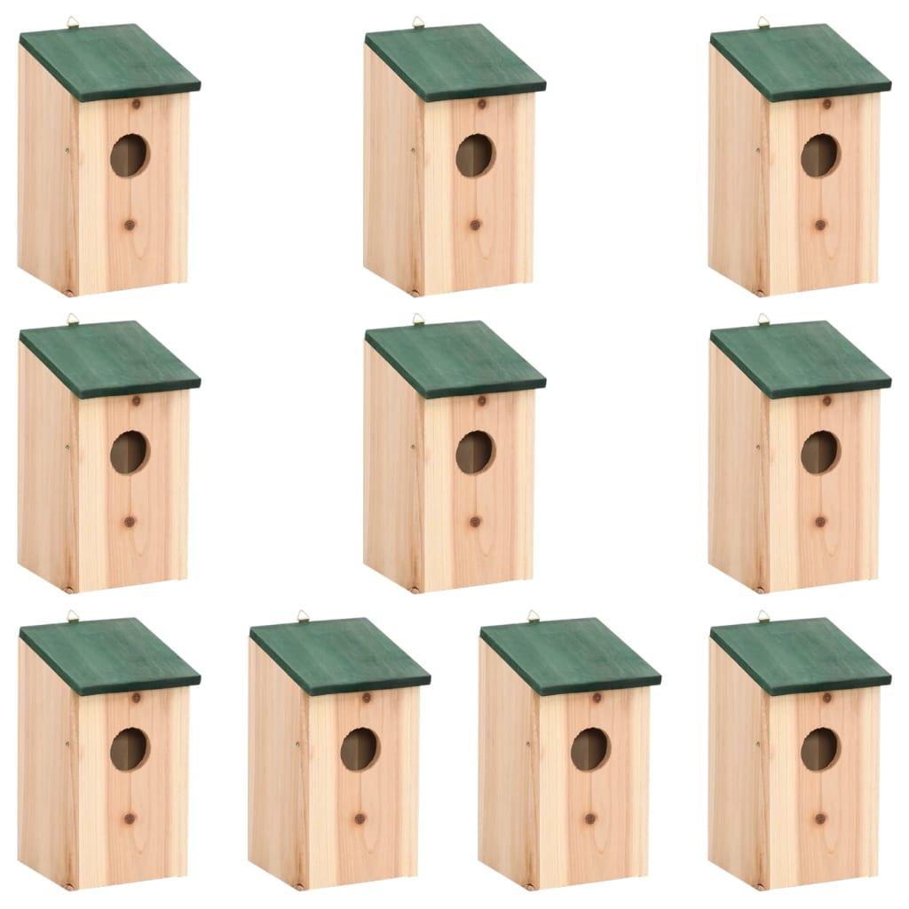 Bird Houses 10 pcs Solid Firwood 12x12x22 cm - All Things Good