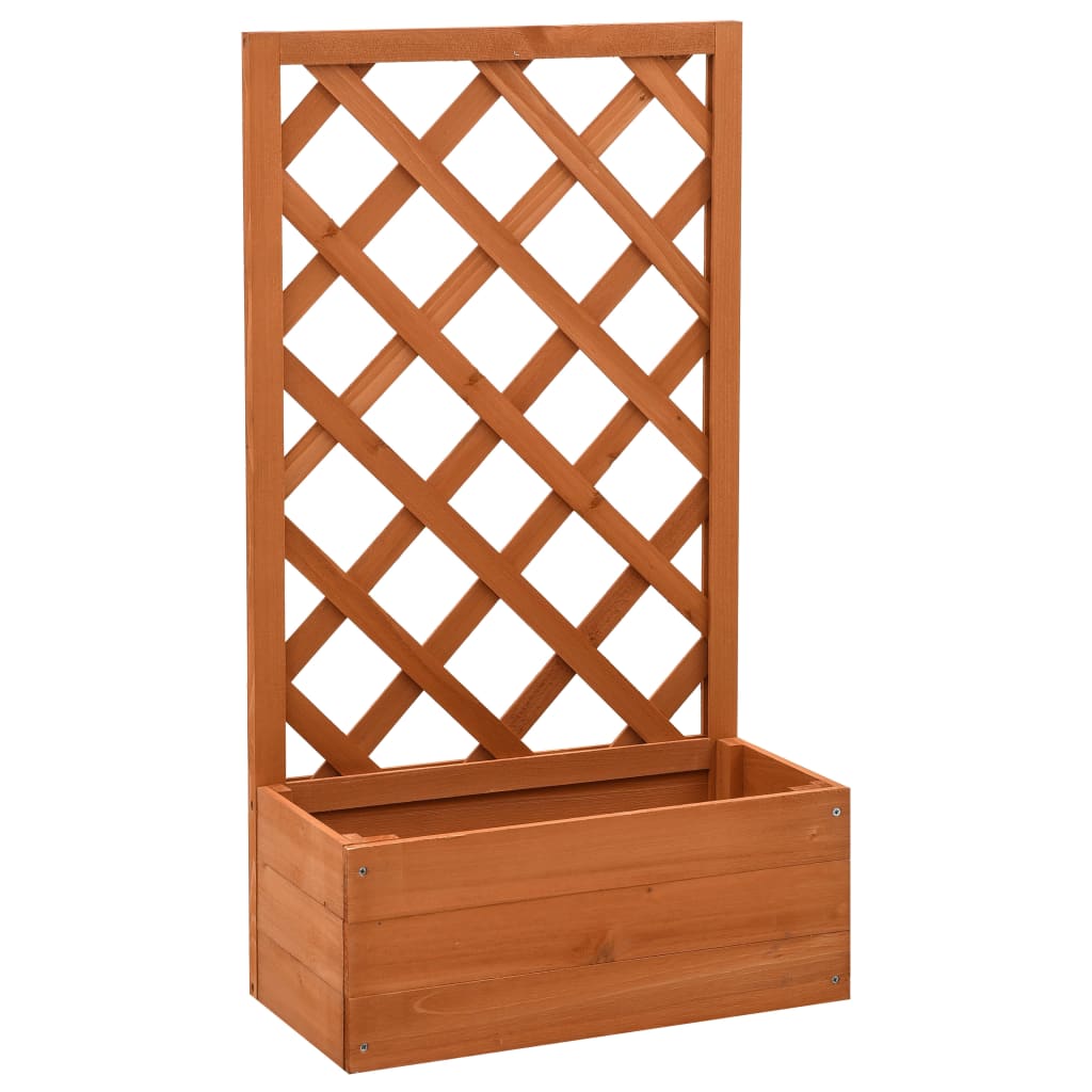 Garden Trellis Planter Orange 50x25x90 cm Solid Firwood - Decor Base