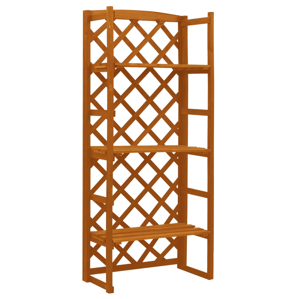 Garden Trellis Planter with Shelves Orange 60x30x140 cm Solid Firwood - Millennium Furniture
