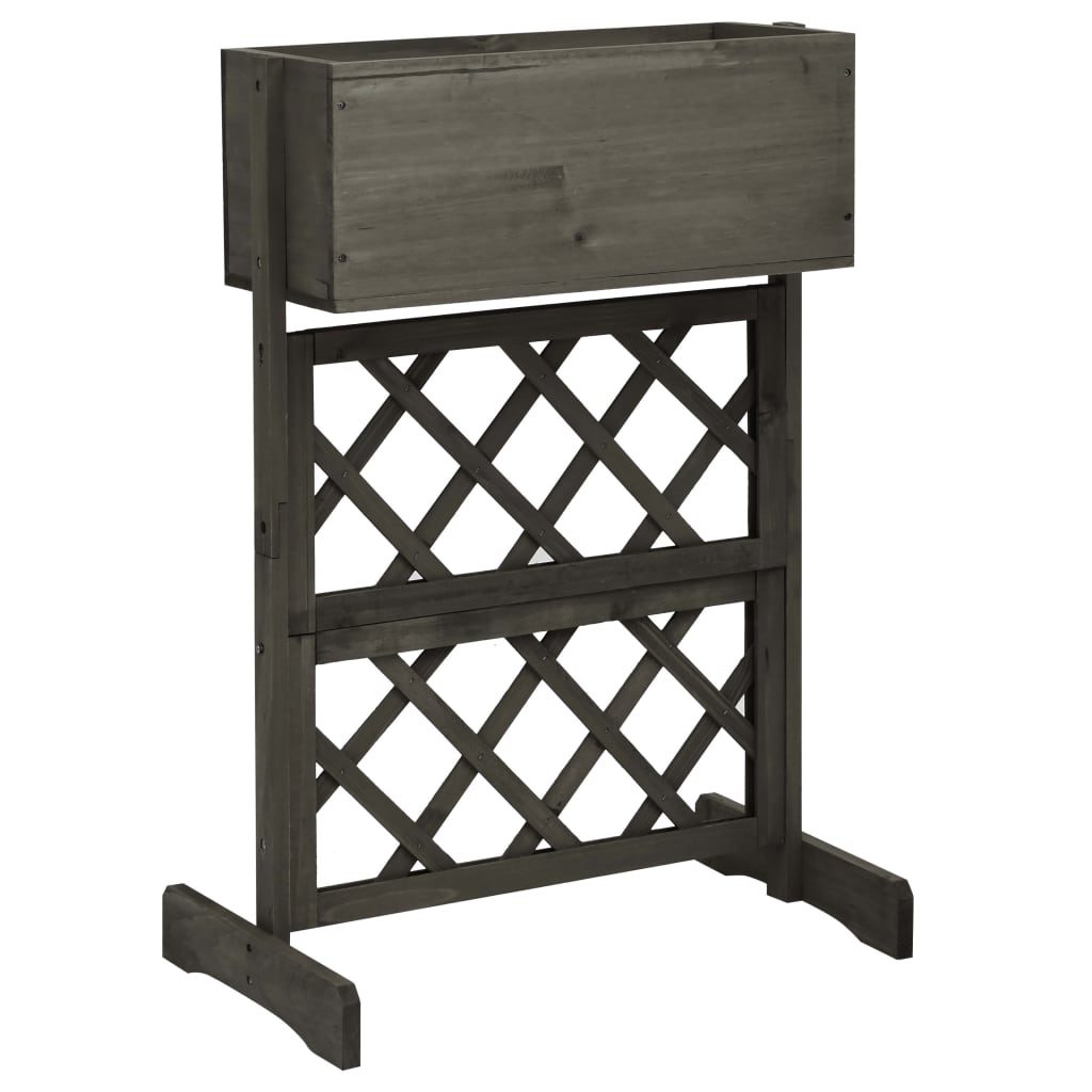 Garden Trellis Planter Grey 45x30x74 cm Solid Firwood - The Home Maker