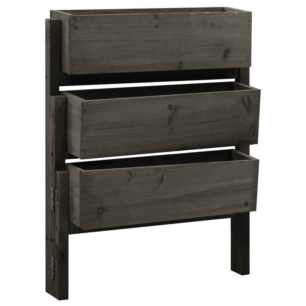 Garden Folding Planter Grey 60x14x75 cm Solid Firwood - R and M Furniture