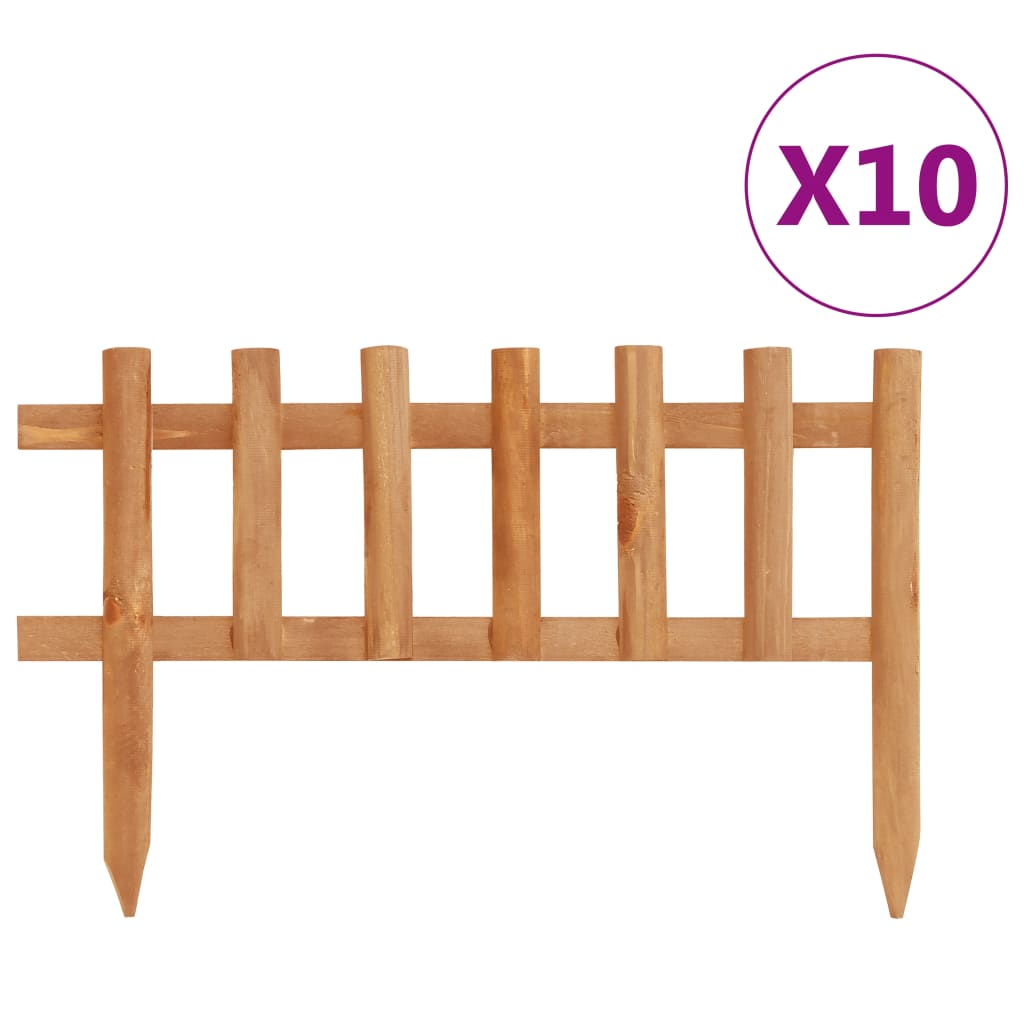 Lawn Edgings 10 pcs Firwood 4.4 m - Unbeatable Bargains