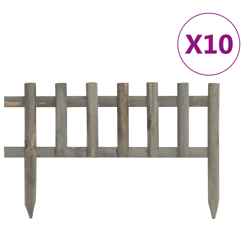 Lawn Edgings 10 pcs Firwood 4.4 m - Decor Base