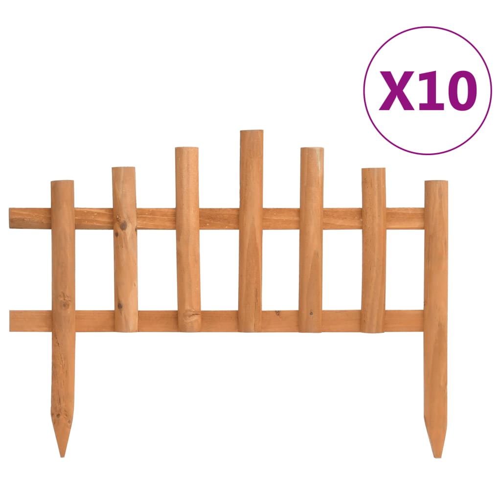 Lawn Edgings 10 pcs Firwood 4.4 m - Unbeatable Bargains