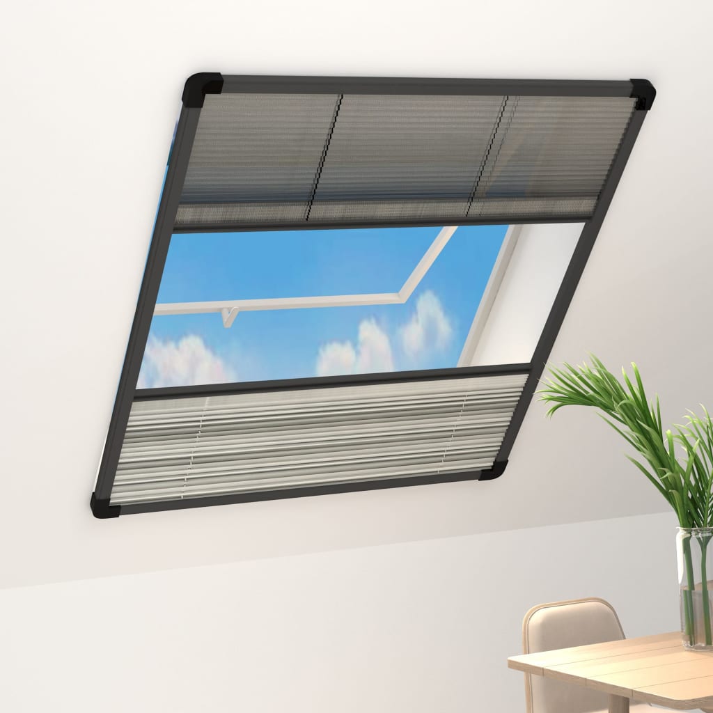 Plisse Insect Screen for Windows Aluminium 80x100cm with Shade - The Home Maker