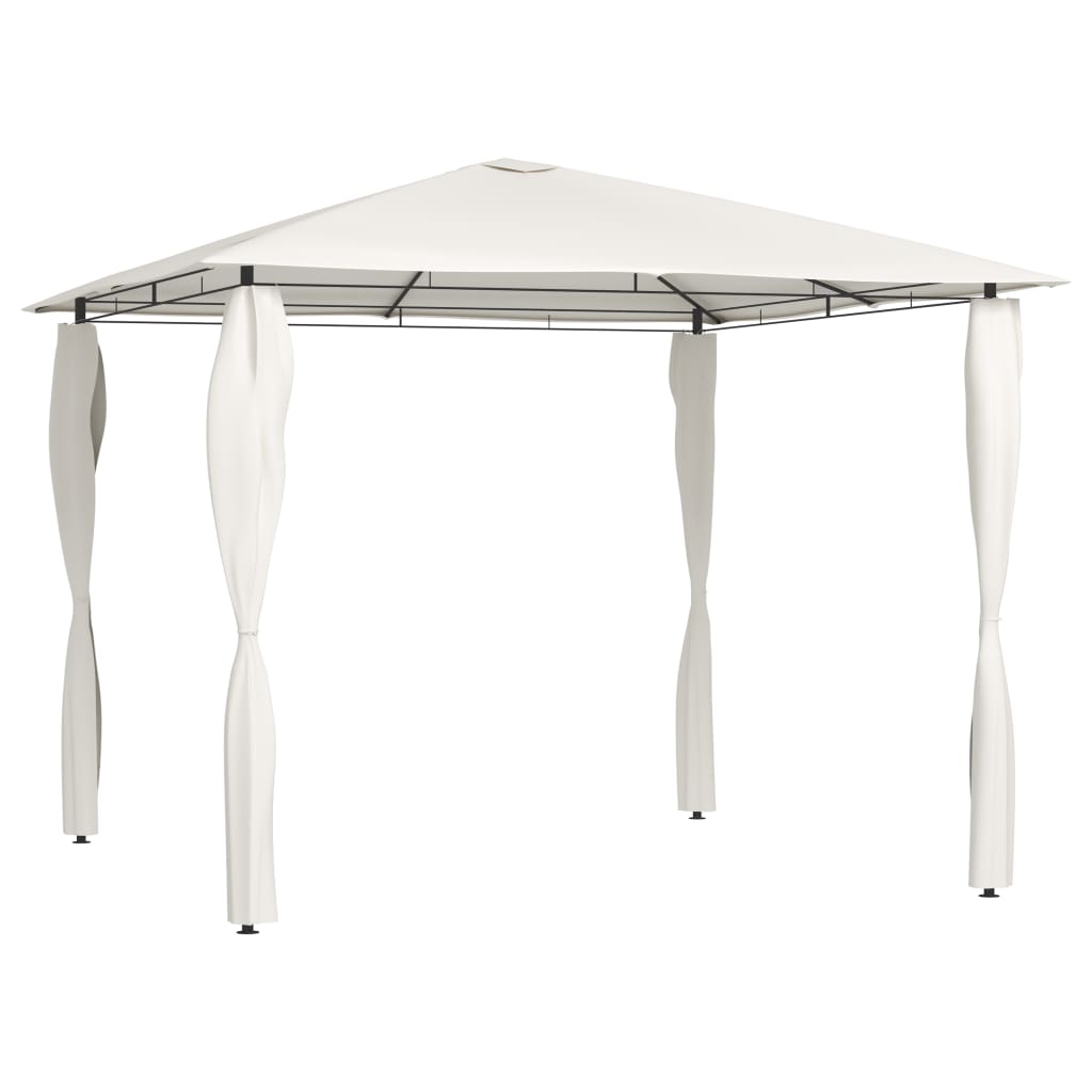 Gazebo with Post Covers 3x3x2.6 m Cream 160 g/m2 - Discount Dealers