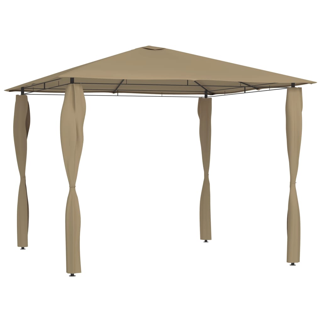 Gazebo with Post Covers 3x3x2.6 m Taupe 160 g/m2 - All Things Good