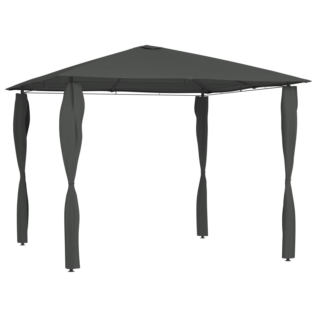 Gazebo with Post Covers 3x3x2.6 m Anthracite 160 g/mÂ² - Design Hut