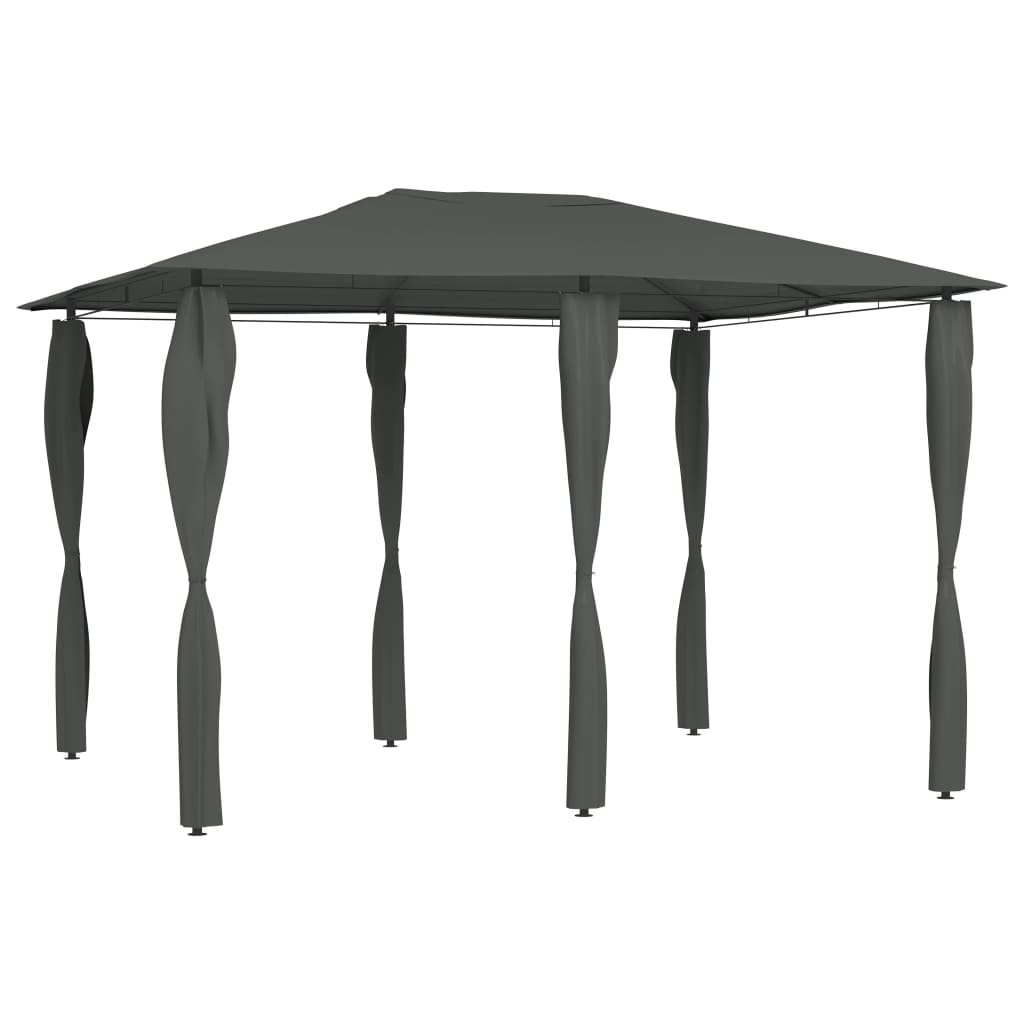 Gazebo with Post Covers 3x4x2.6 m Anthracite 160 g/mÂ² - Discount Dealers