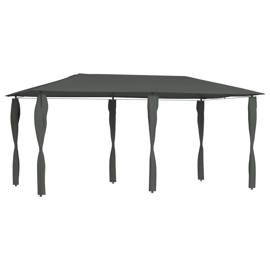 Gazebo with Post Covers 3x6x2.6 m Anthracite 160 g/mÂ² - Direct Imports