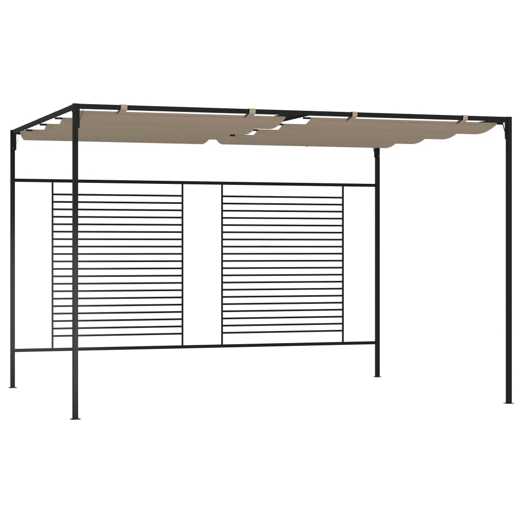 Gazebo with Retractable Roof 3x4x2.3 m Taupe 180 g/m² - Sid & Sam