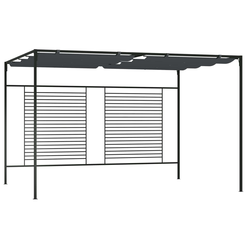 Gazebo with Retractable Roof 4x3x2.3 m Anthracite 180 g/mÂ² - Direct Imports