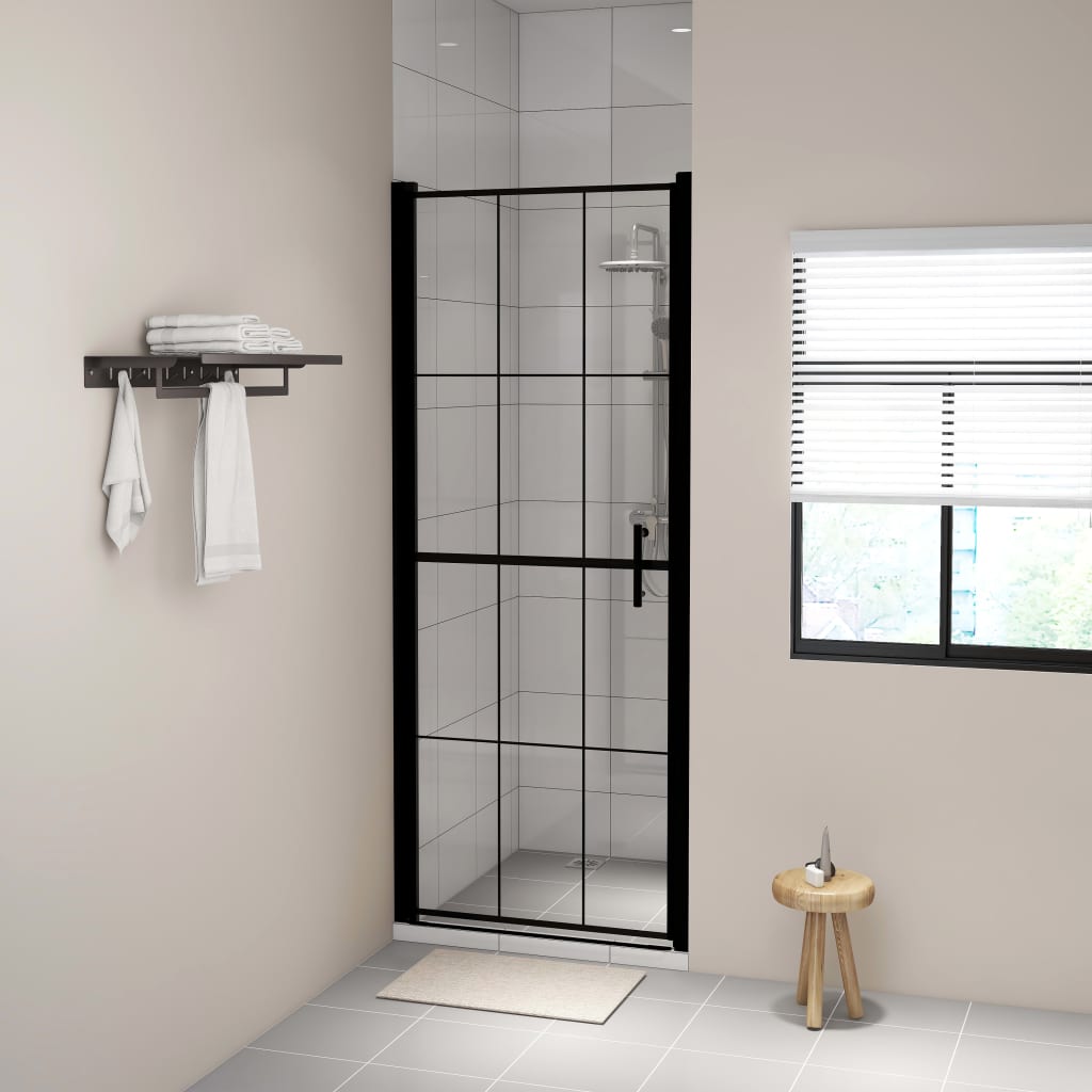 Shower Door Tempered Glass 81x195 cm Black - Discount Dealers