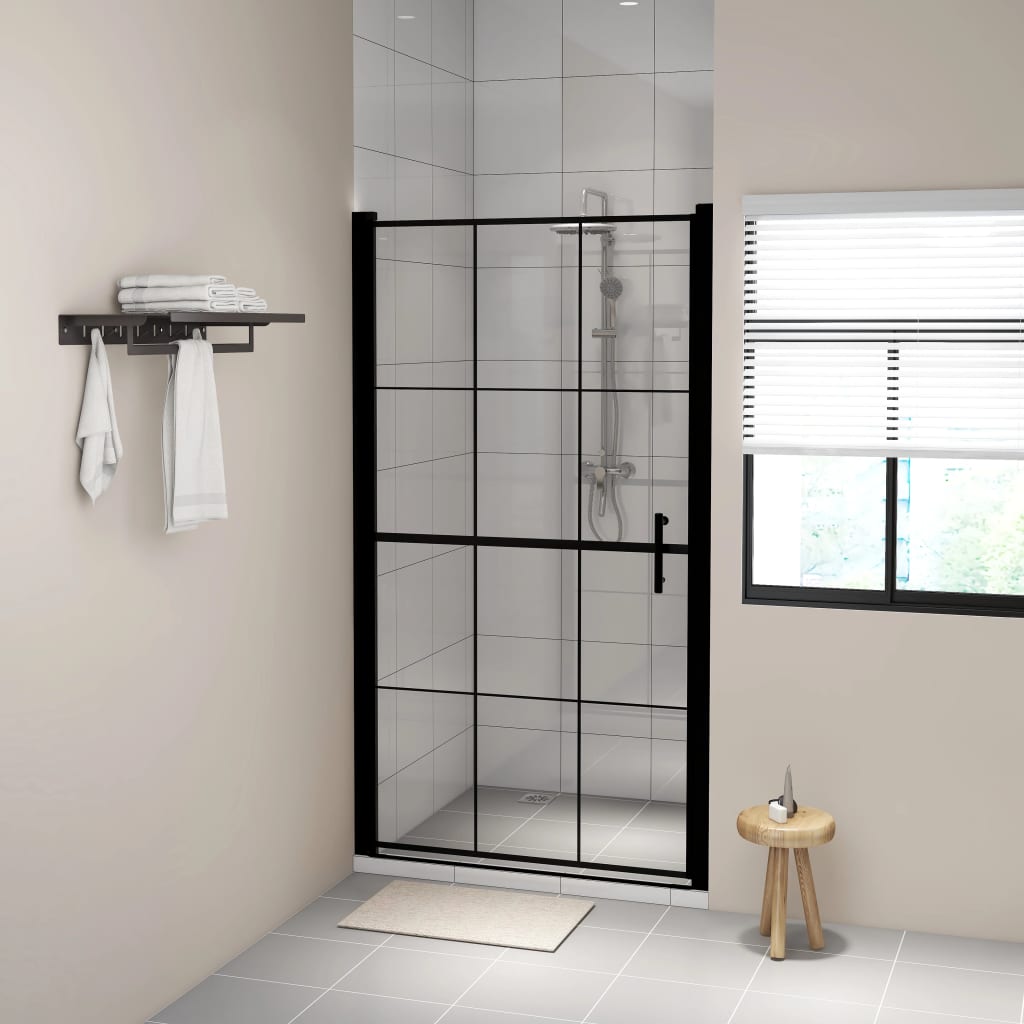 Shower Door Tempered Glass 100x178 cm Black - Tyrell & Tyrell