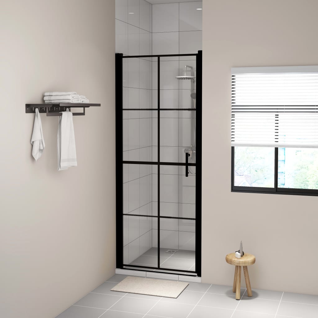 Shower Door Tempered Glass 91x195 cm Black - Discount Dealers