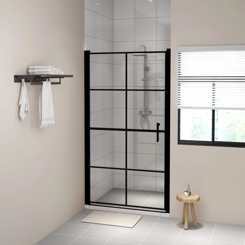 Shower Doors Tempered Glass 100x178 cm Black - Millennium Furniture