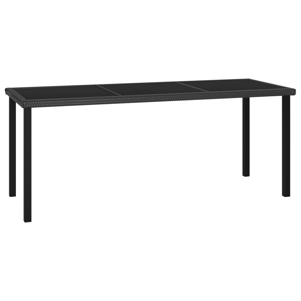 Garden Dining Table Black 180x70x73 cm Poly Rattan - Millennium Furniture