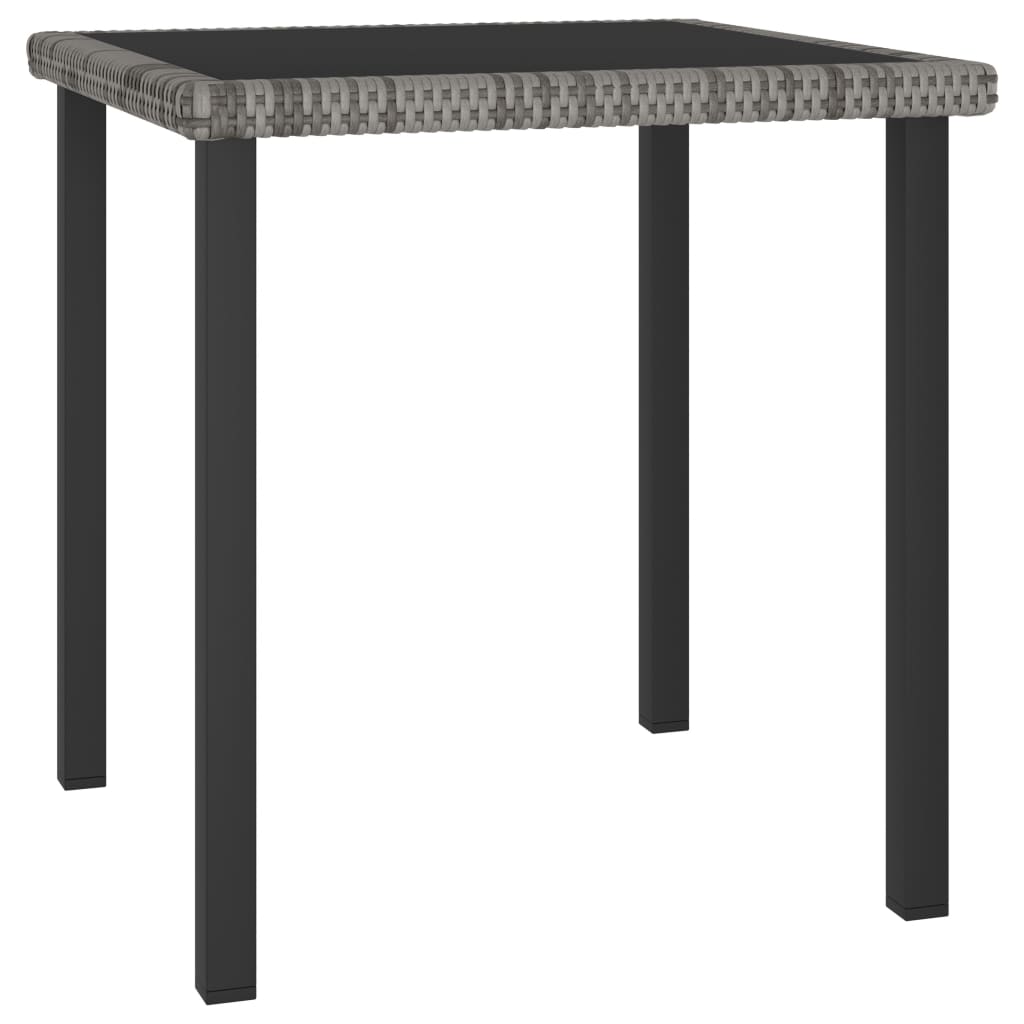 Garden Dining Table Grey 70x70x73 cm Poly Rattan - Design Hut