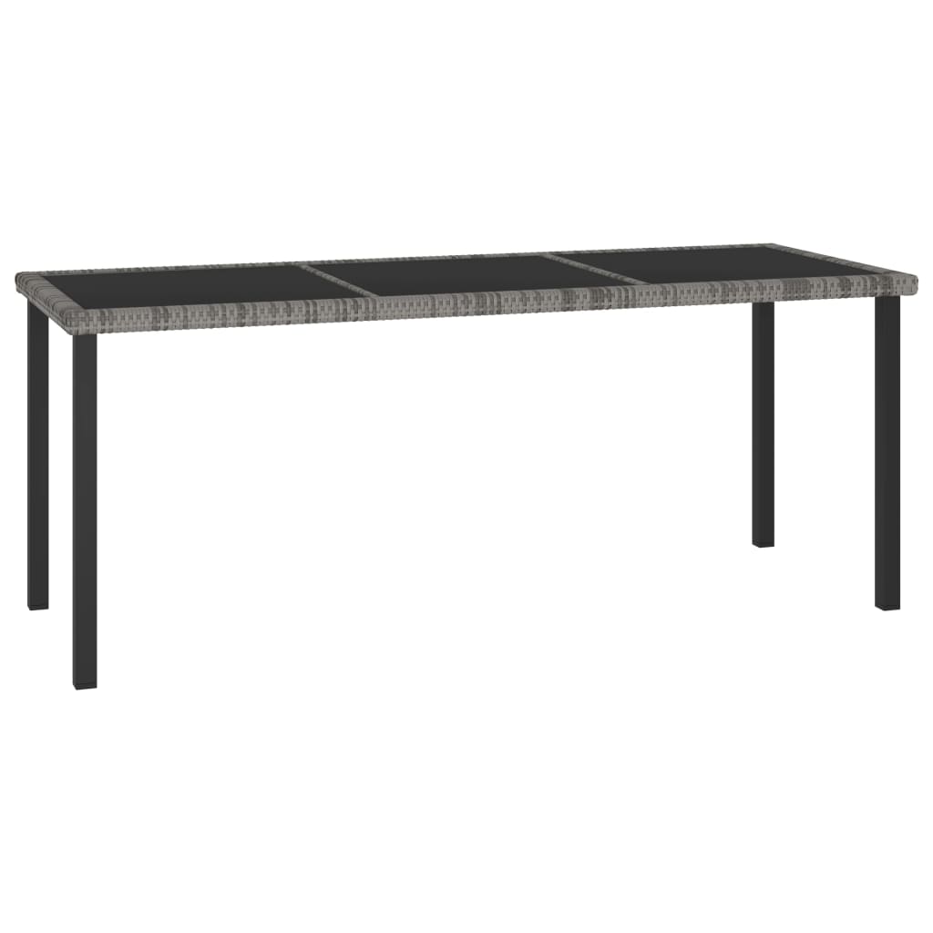 Garden Dining Table Grey 180x70x73 cm Poly Rattan - Decor Base