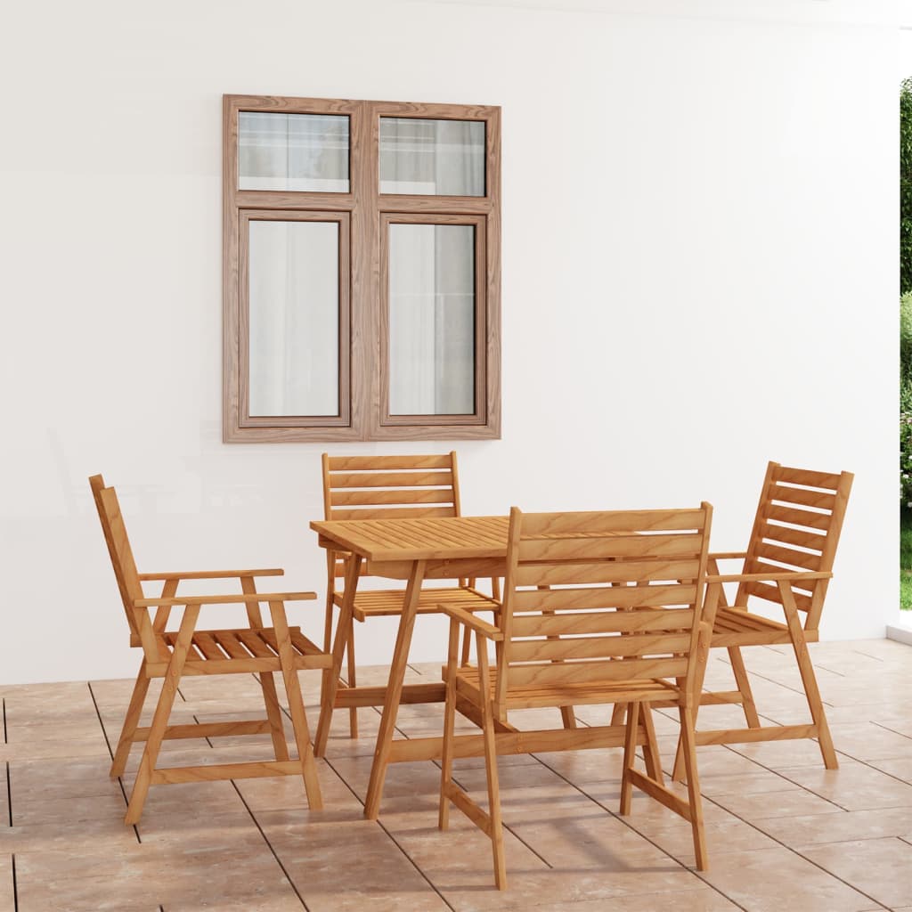 5 Piece Garden Dining Set Solid Acacia Wood - Casper Homes