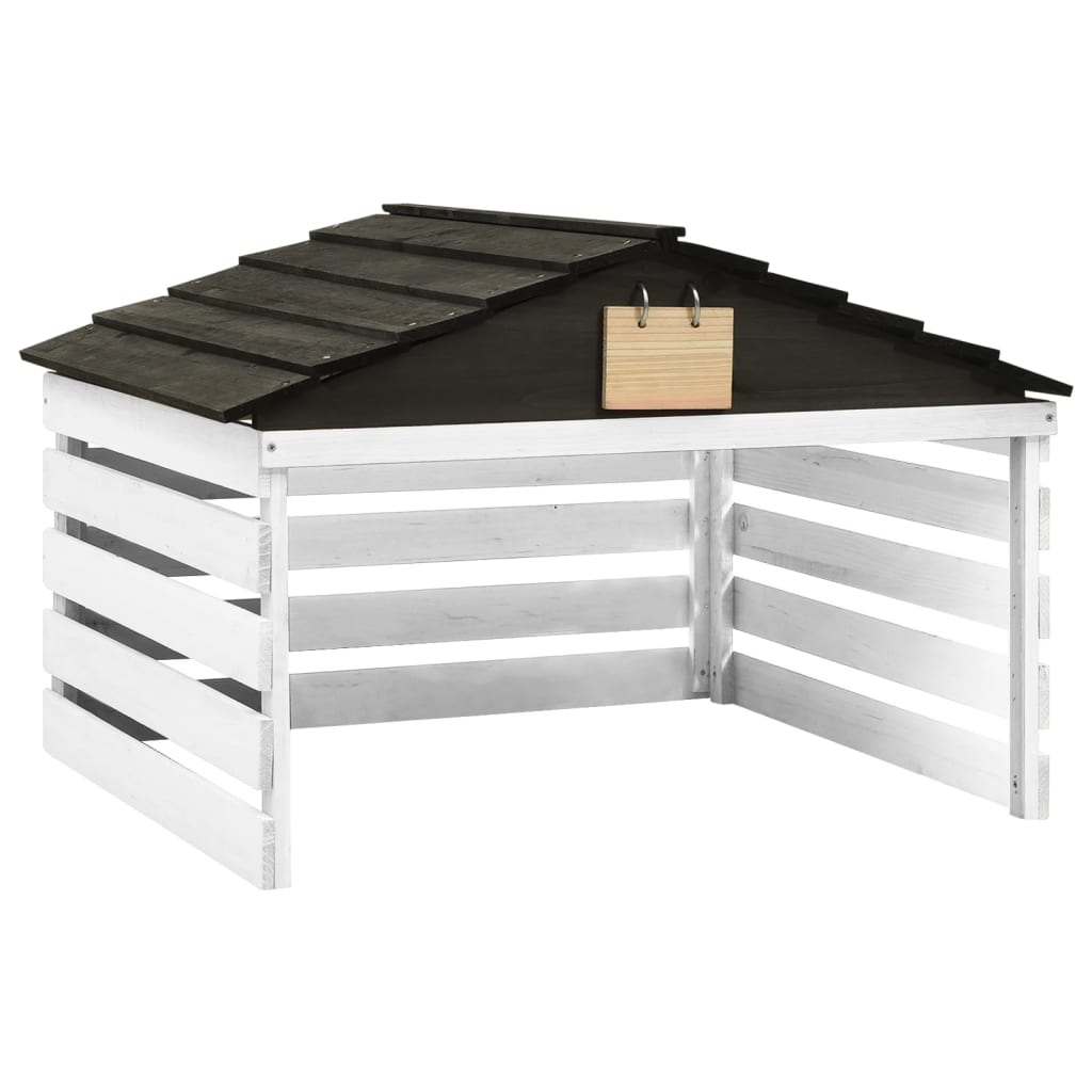Robotic Lawn Mower Garage Black and White 78x74x54 cm Firwood - Style and Chic