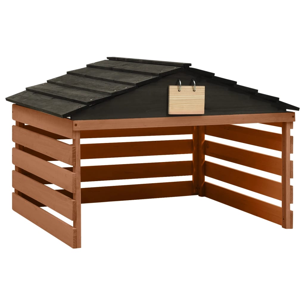 Robotic Lawn Mower Garage Black and Brown 78x74x54 cm Firwood - Millennium Furniture