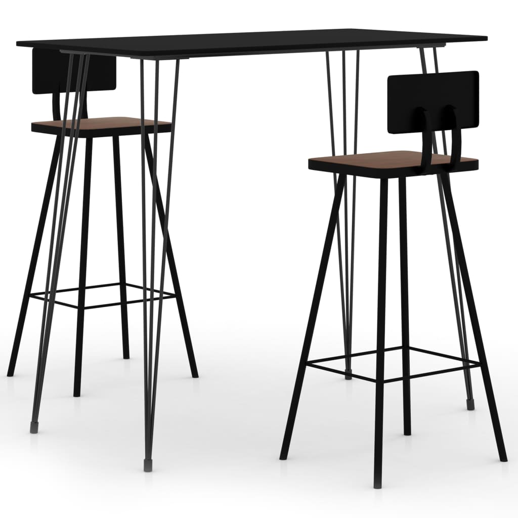 3 Piece Bar Set Black - Direct Imports