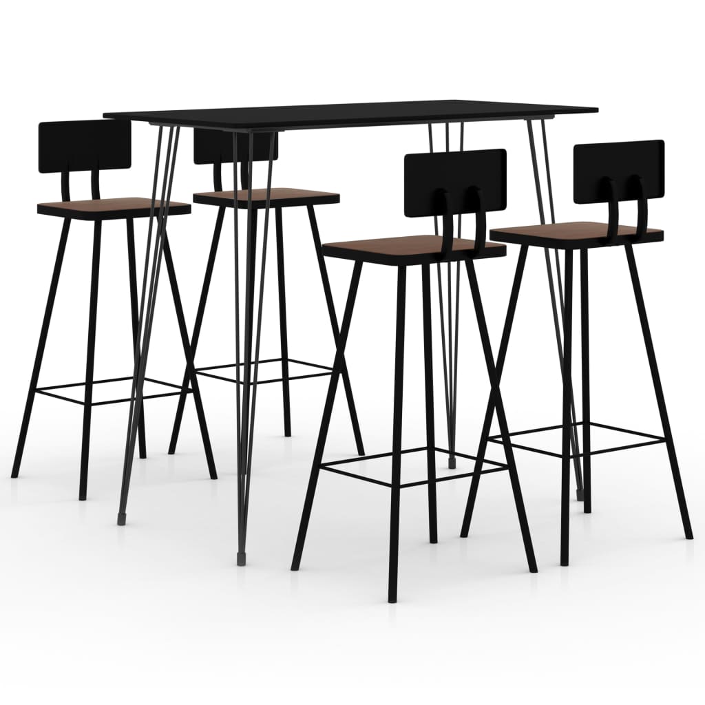 5 Piece Bar Set Black - Style and Chic