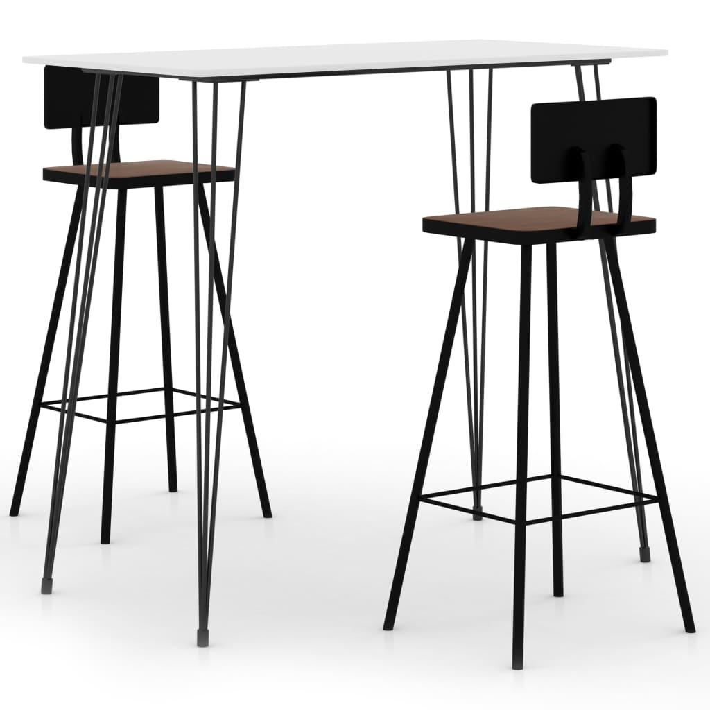 3 Piece Bar Set White - Discount Dealers