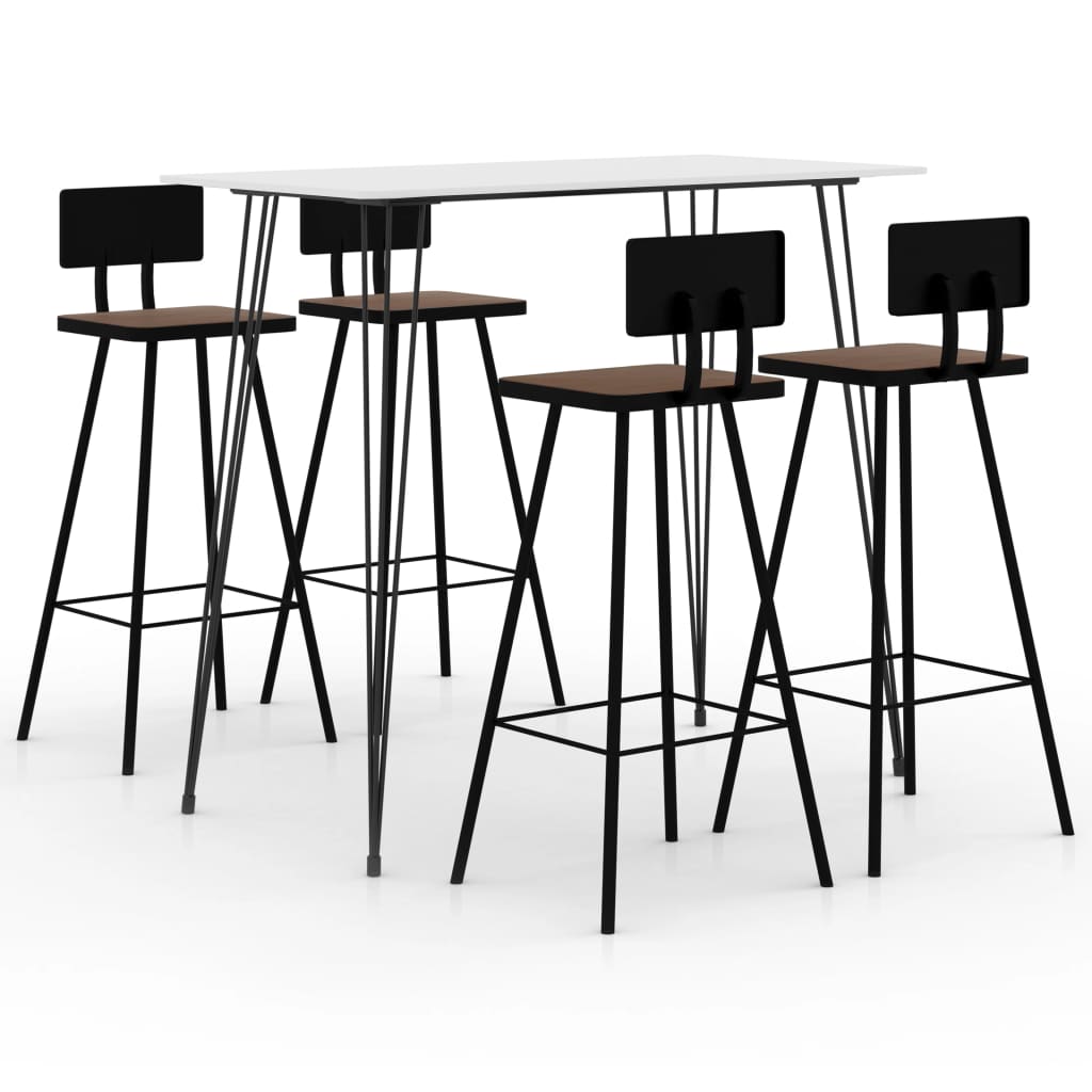 5 Piece Bar Set White - Brittle & Co