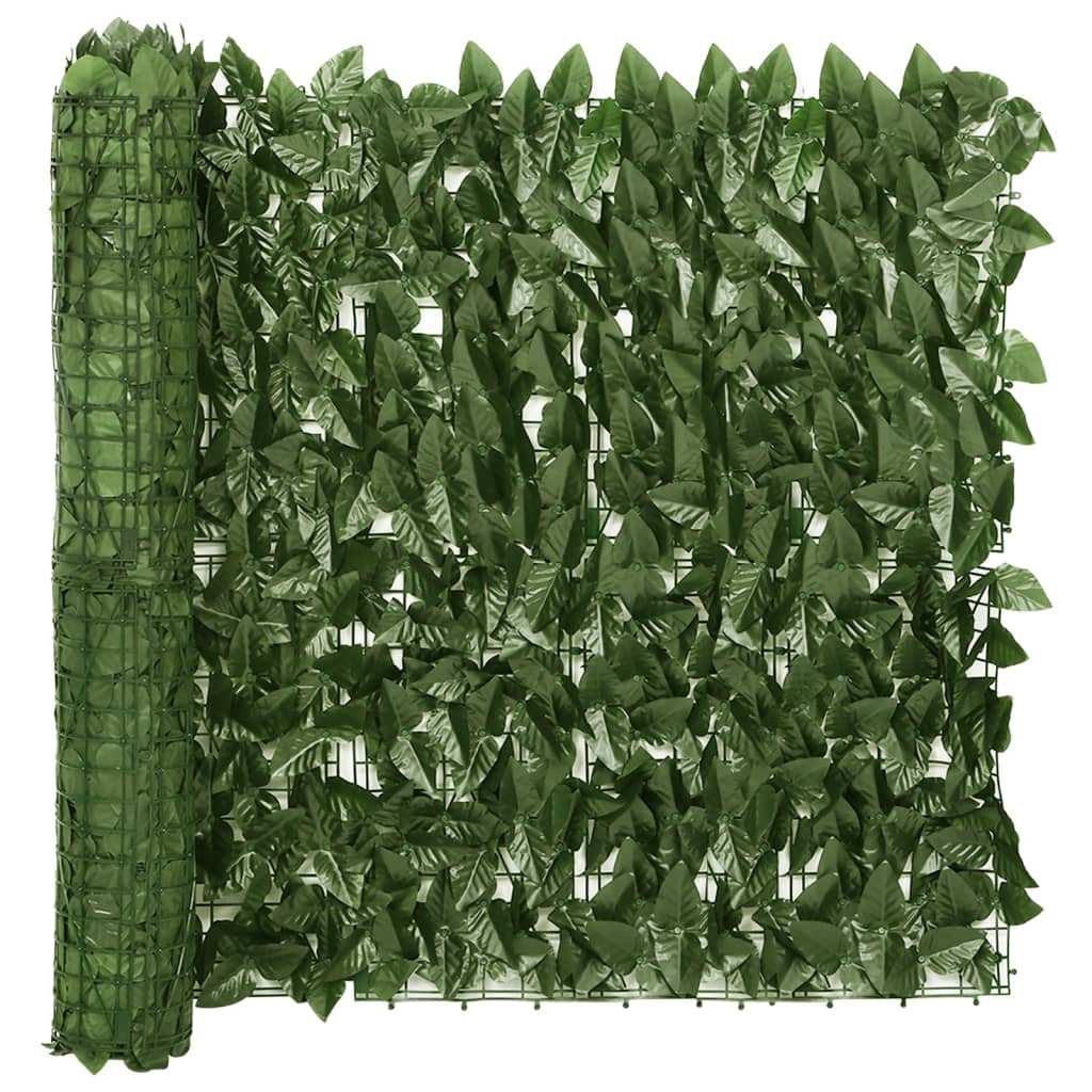 Balcony Screen with Dark Green Leaves 600x75 cm - Design Hut