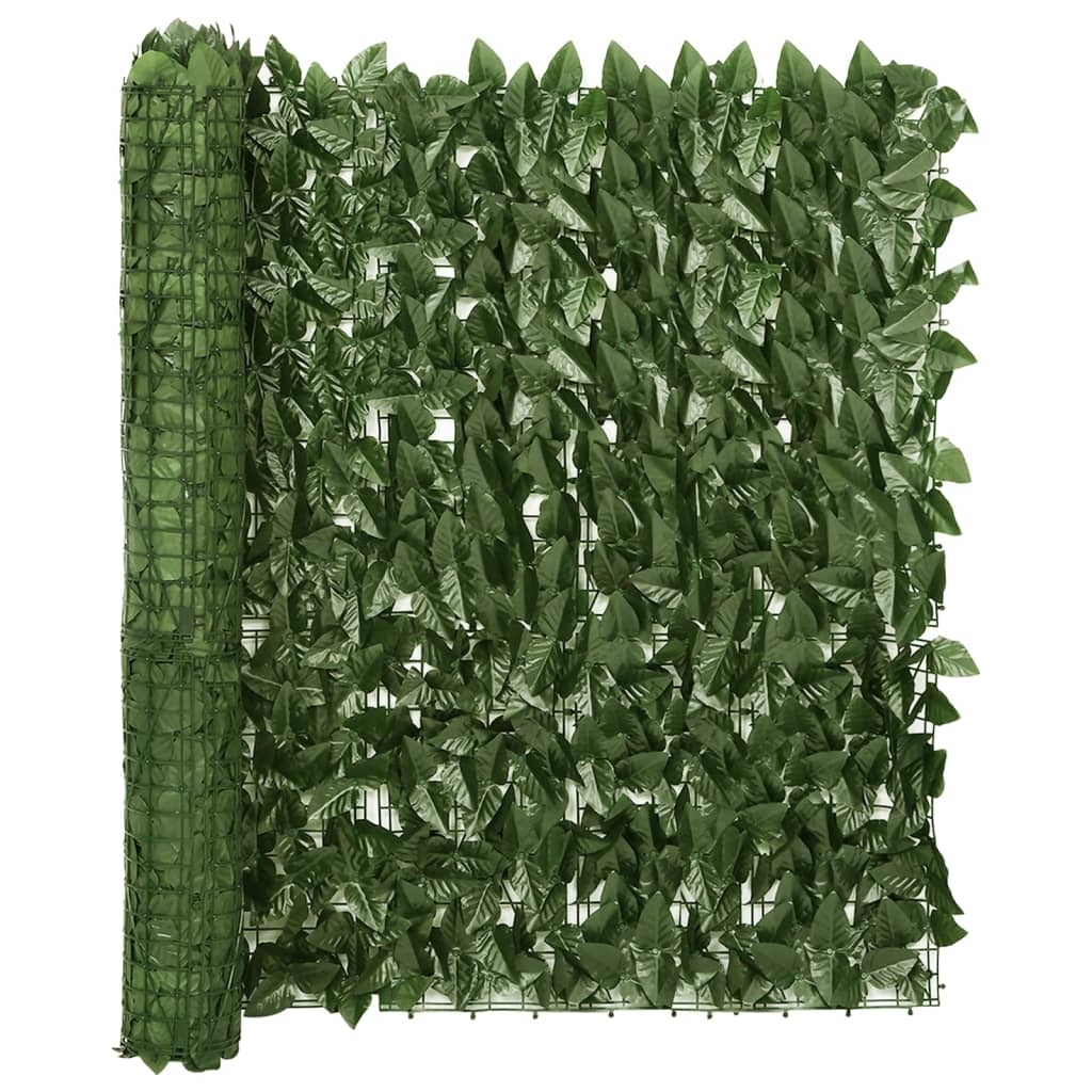Balcony Screen with Dark Green Leaves 400x100 cm - Tyrell & Tyrell