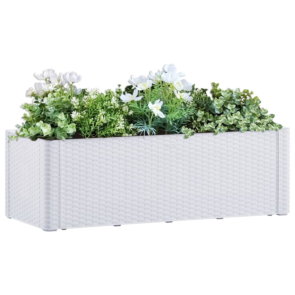 Garden Raised Bed with Self Watering System White 100x43x33 cm - Tyrell & Tyrell