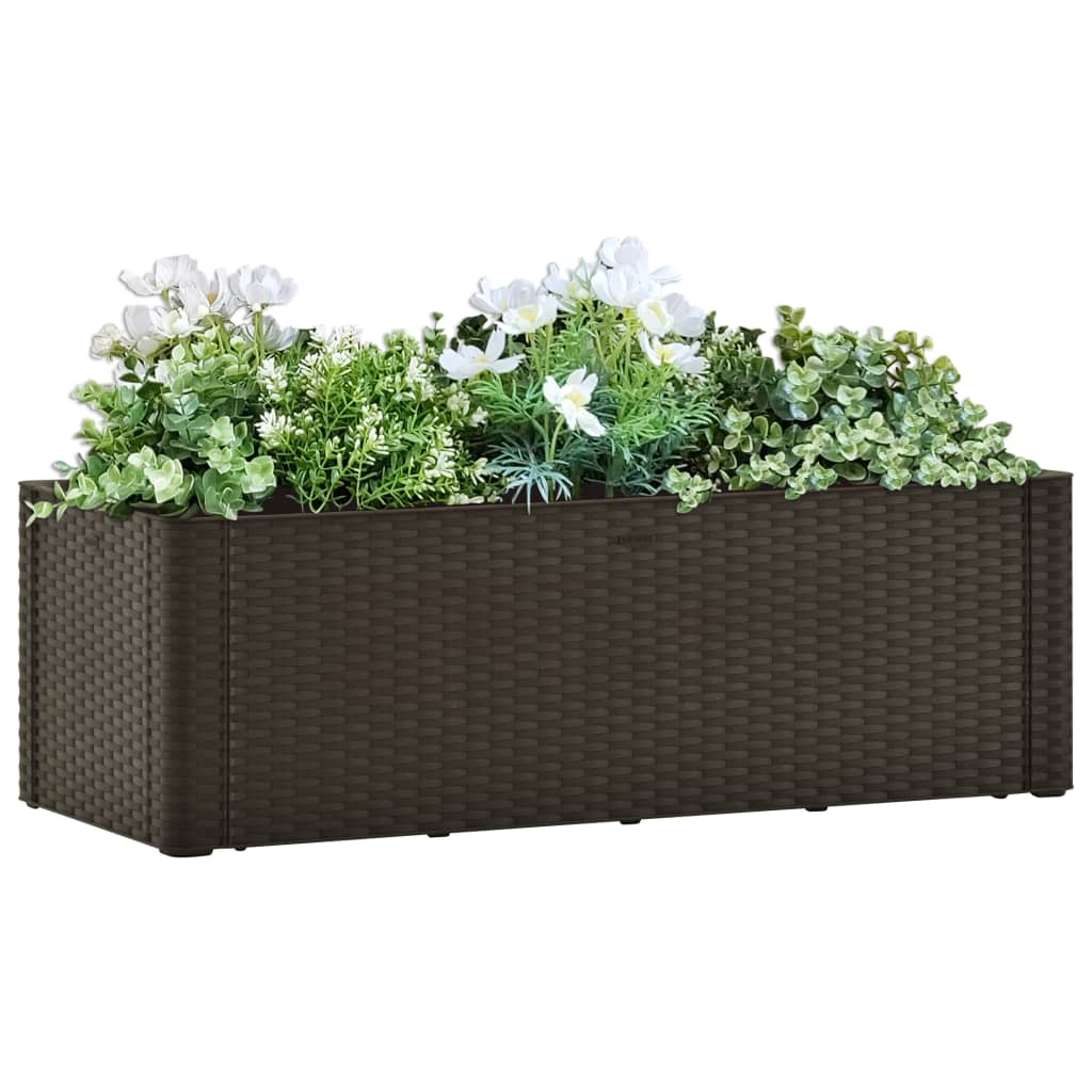 Garden Raised Bed with Self Watering System Mocha 100x43x33 cm - Design Hut