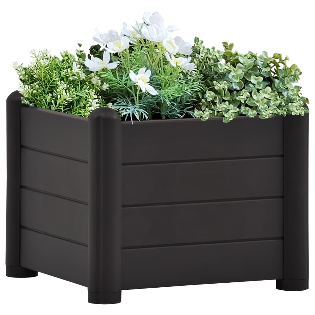 Garden Raised Bed PP Anthracite 43x43x35 cm - Brittle & Co