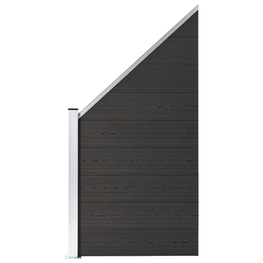 Fence Panel WPC 95x(105-180) cm Black - R and M Furniture