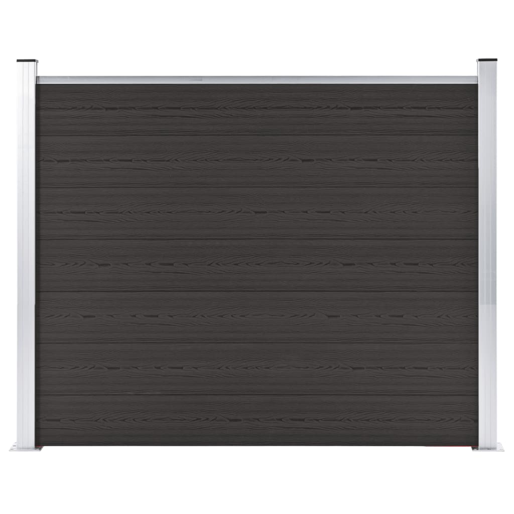 Fence Panel WPC 180x146 cm Black - Unbeatable Bargains