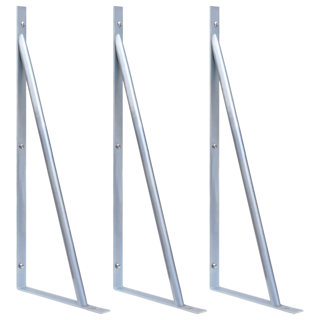 Support Brackets for Fence Post 3 pcs Galvanised Steel - Design Hut