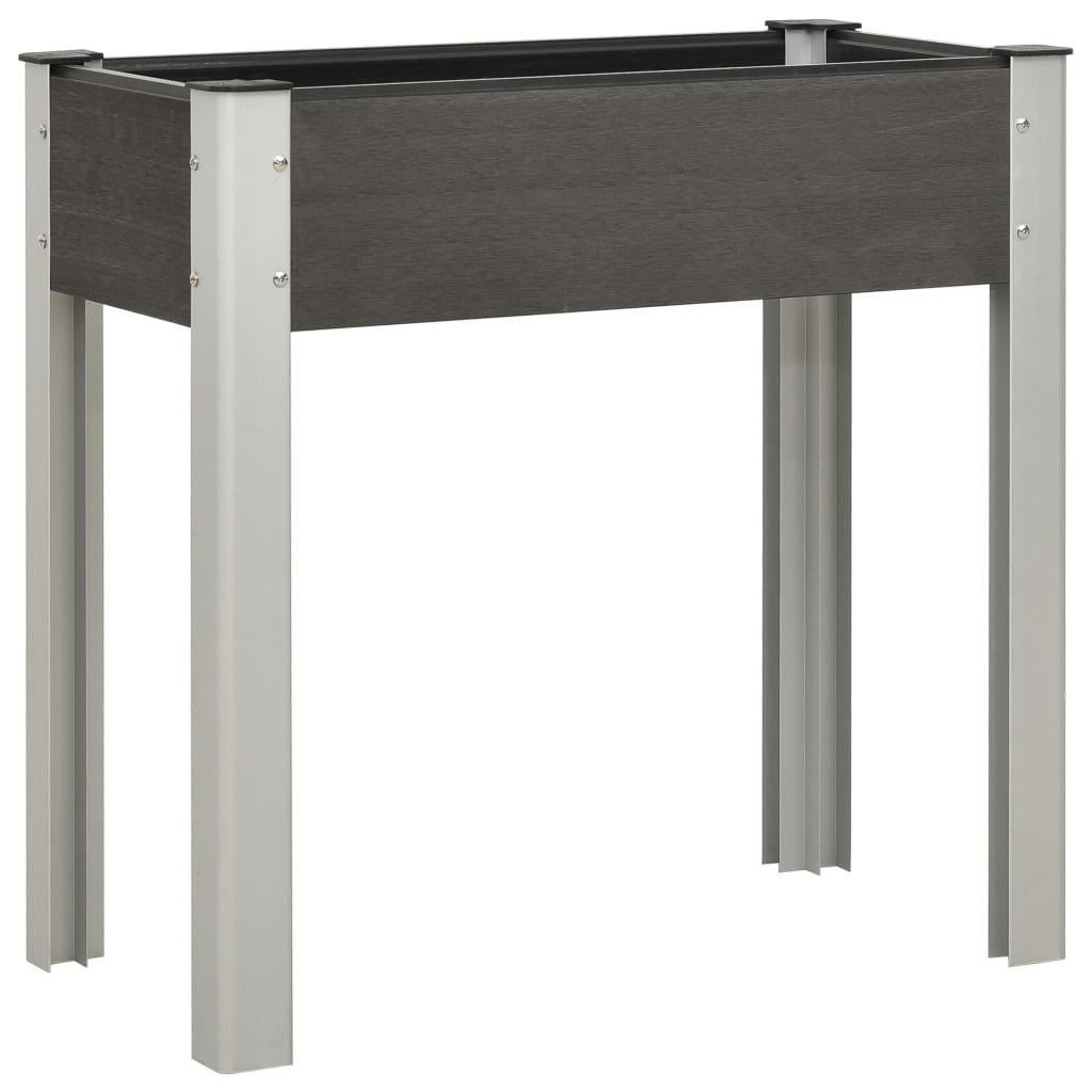 Garden Raised Bed 75x40x75 cm WPC Grey - Decor Base