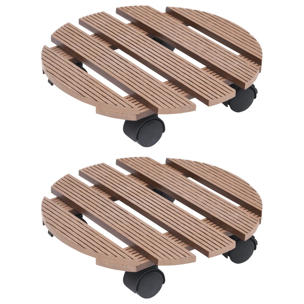 Plant Trolleys 2 pcs Brown Ã ̃30x7.5 cm WPC - Decor Base