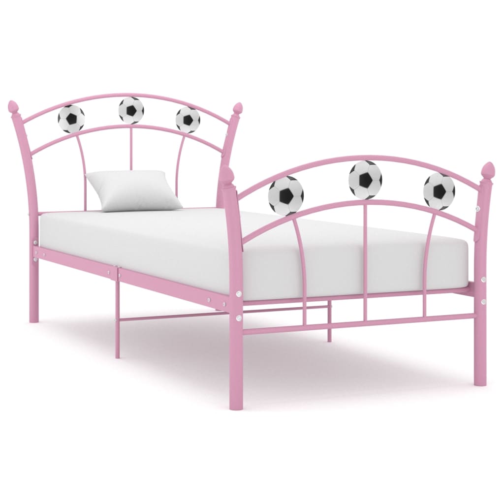 Bed Frame with Football Design Pink Metal 90x200 cm - Millennium Furniture