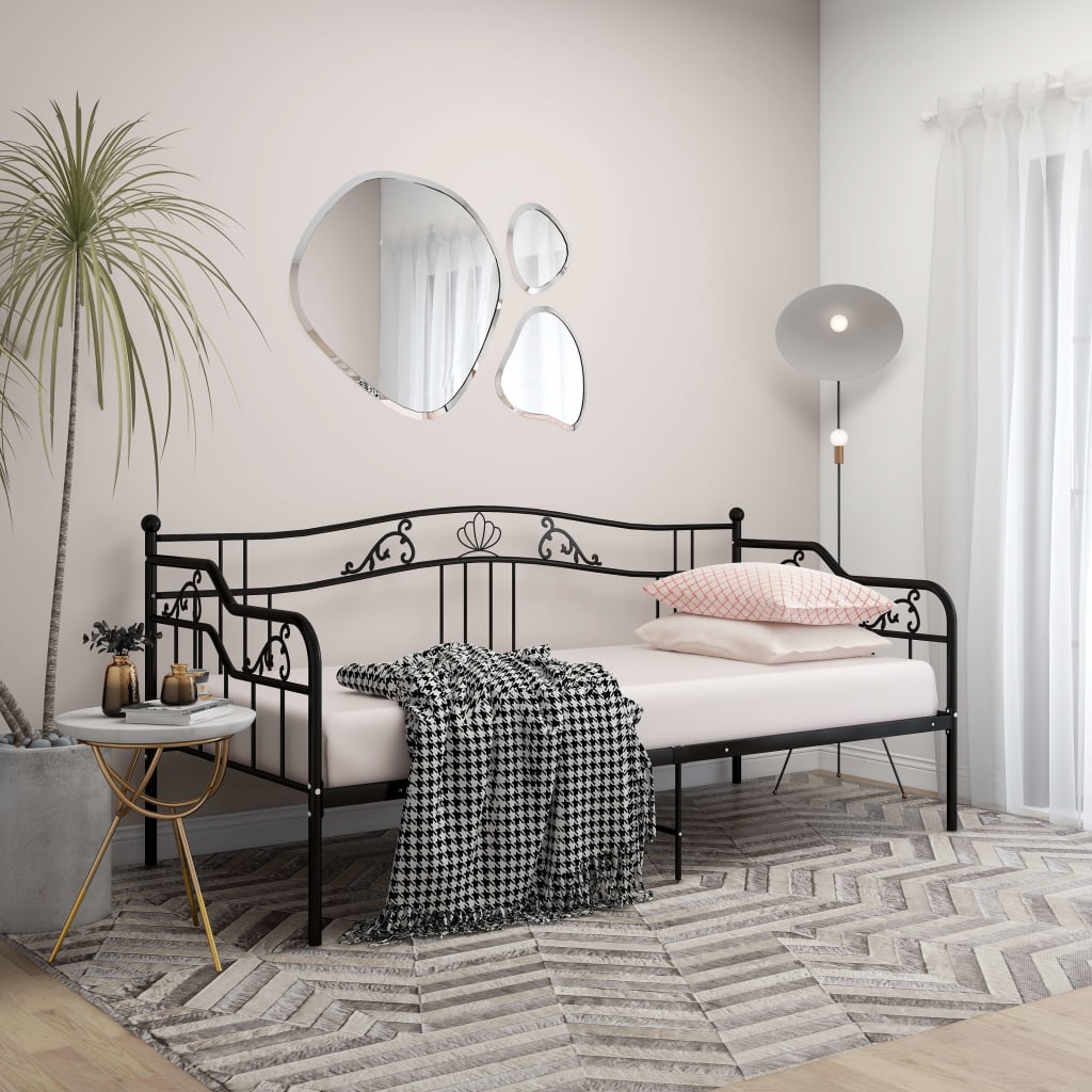 Sofa Bed Frame Black Metal 90x200 cm - Merkel Designers