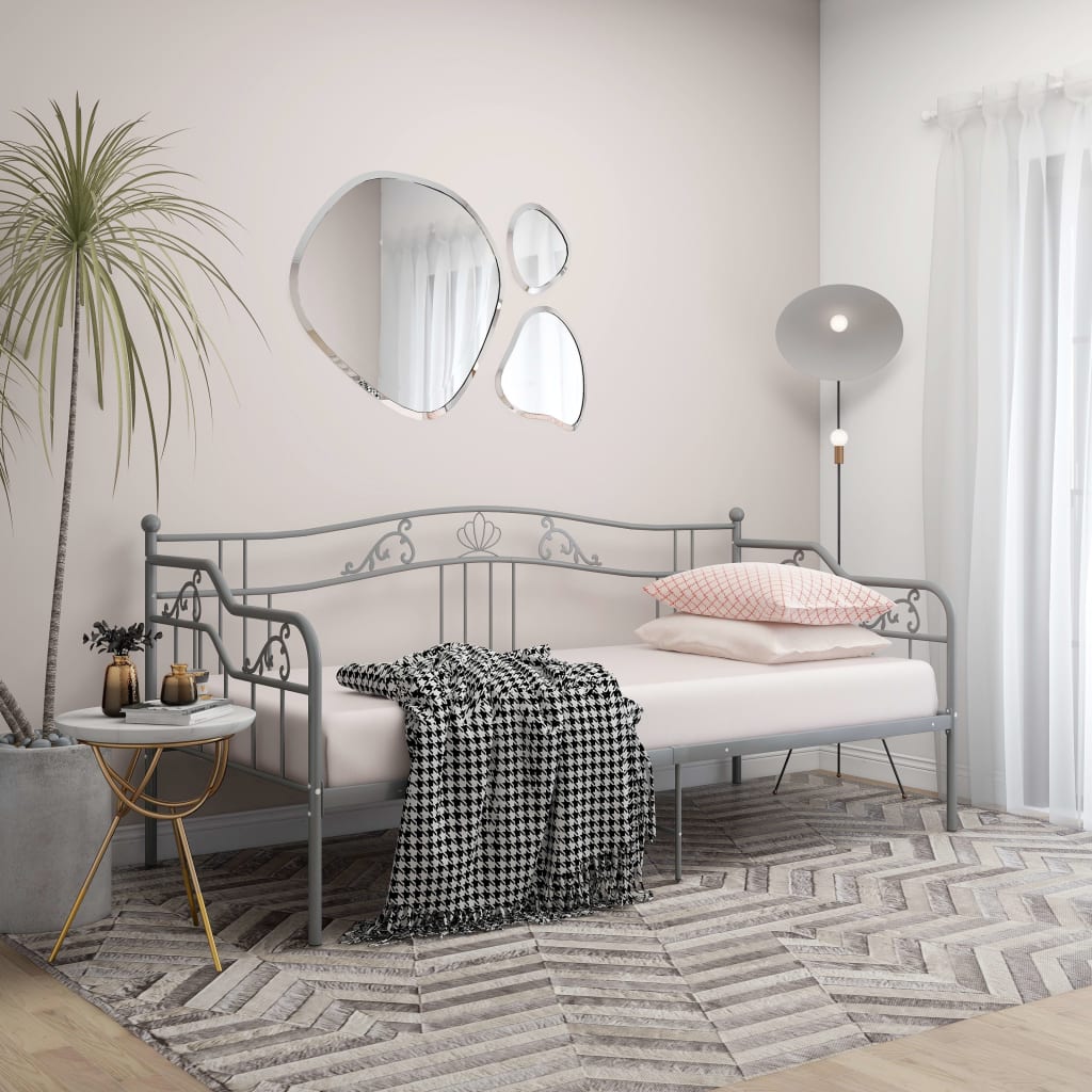 Sofa Bed Frame Grey Metal 90x200 cm - Sid & Sam